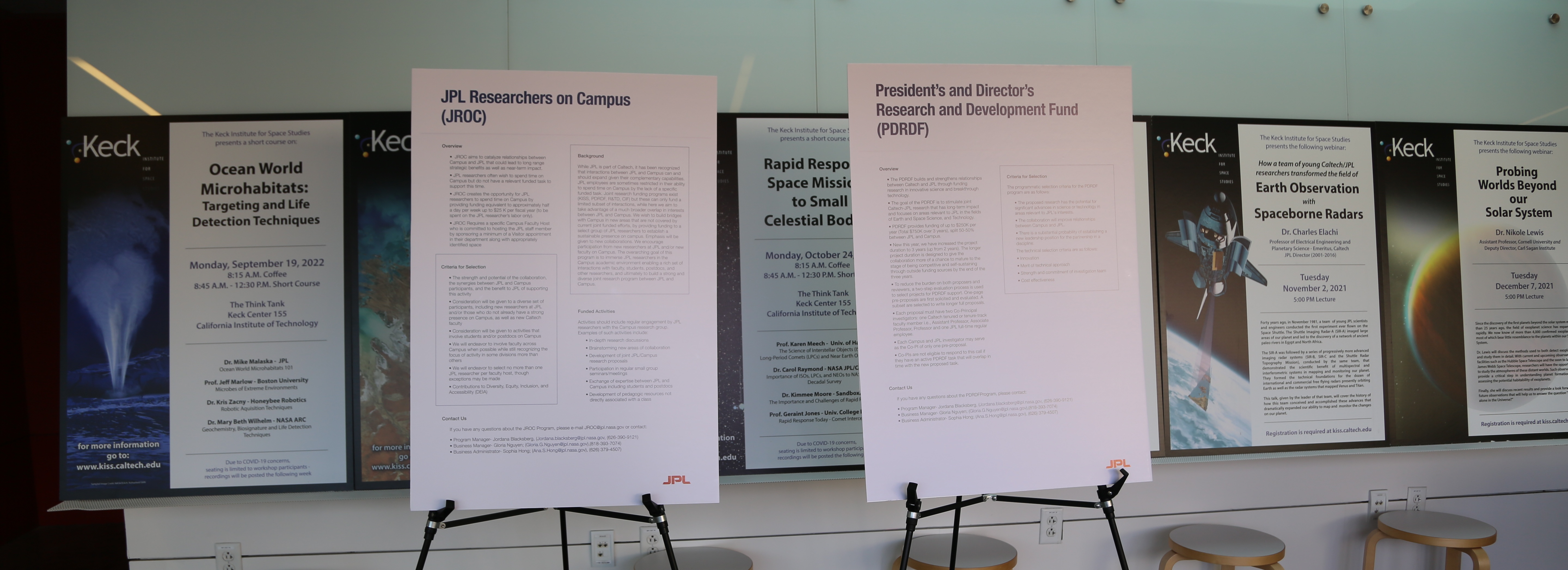 Image of a group gathering for 2022 JPL Researchers on Campus (JROC) Reception